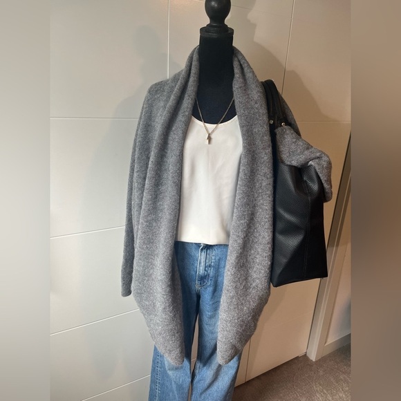 Vince cardigan coat in medium heather grey - Picture 3 of 12